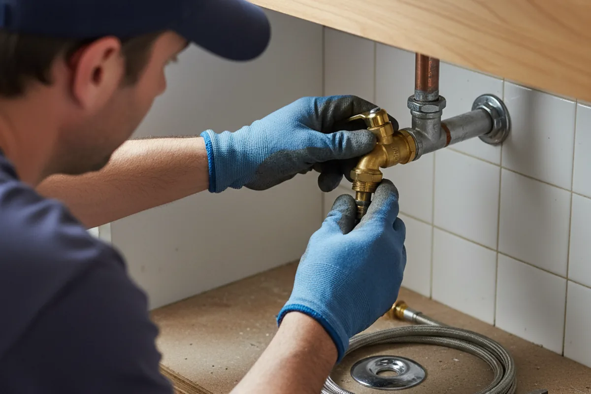 Shutoff valve and fitting work during Emergency Plumbing in Swanzey